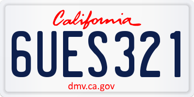 CA license plate 6UES321