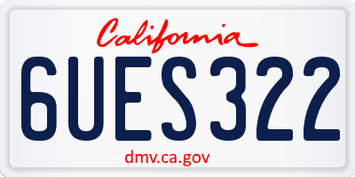 CA license plate 6UES322