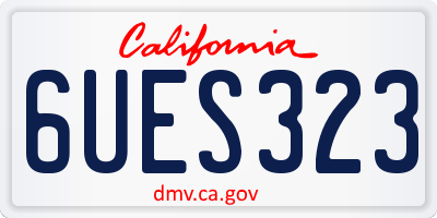 CA license plate 6UES323