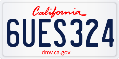 CA license plate 6UES324
