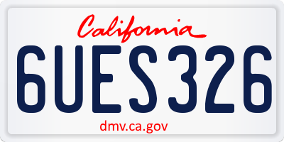 CA license plate 6UES326
