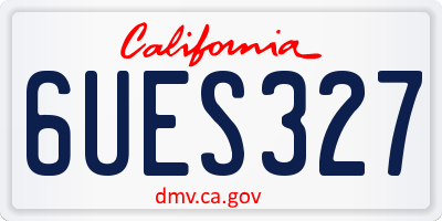 CA license plate 6UES327