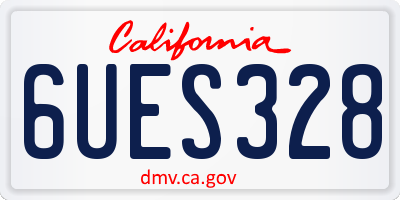 CA license plate 6UES328