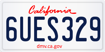 CA license plate 6UES329