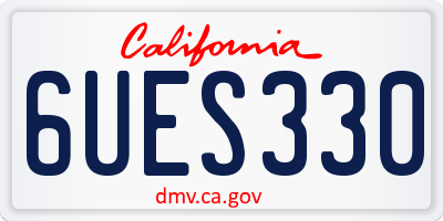 CA license plate 6UES330