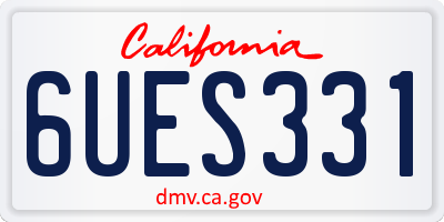 CA license plate 6UES331