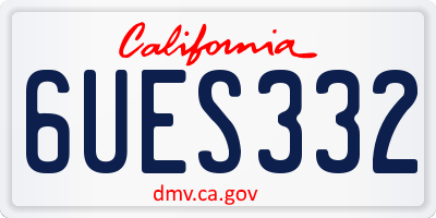 CA license plate 6UES332