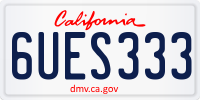 CA license plate 6UES333