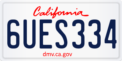 CA license plate 6UES334