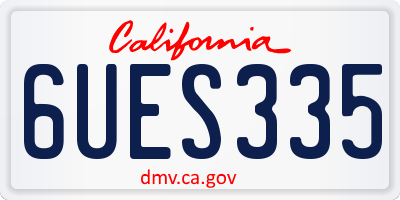 CA license plate 6UES335