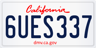 CA license plate 6UES337
