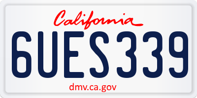 CA license plate 6UES339