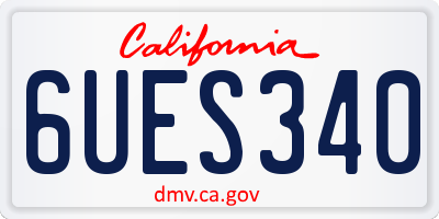 CA license plate 6UES340
