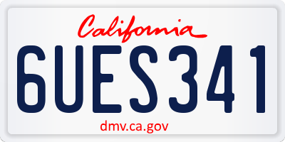 CA license plate 6UES341