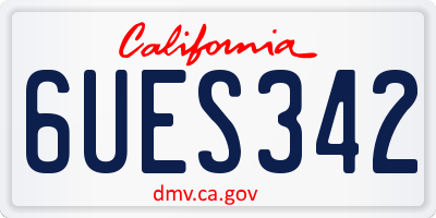 CA license plate 6UES342