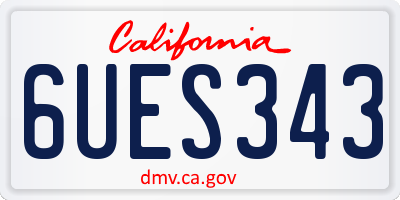 CA license plate 6UES343