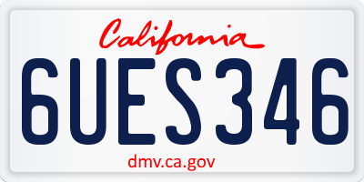 CA license plate 6UES346