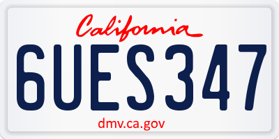 CA license plate 6UES347