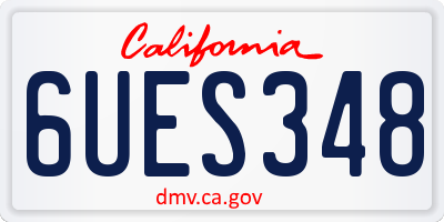 CA license plate 6UES348