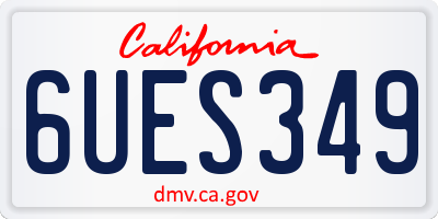 CA license plate 6UES349