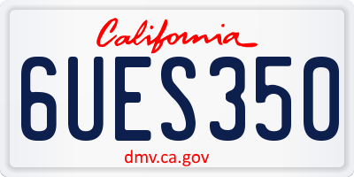 CA license plate 6UES350