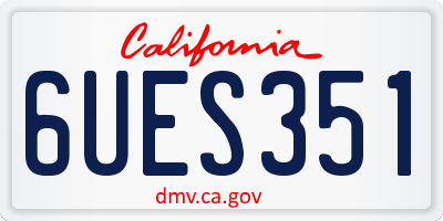 CA license plate 6UES351