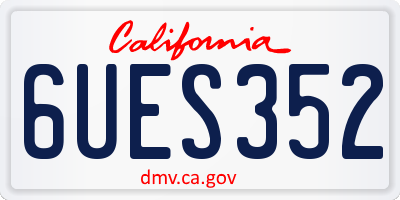 CA license plate 6UES352
