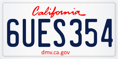 CA license plate 6UES354