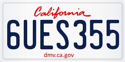 CA license plate 6UES355
