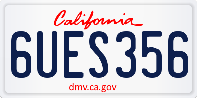 CA license plate 6UES356
