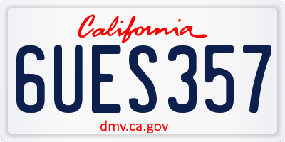 CA license plate 6UES357