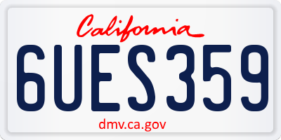 CA license plate 6UES359