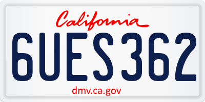 CA license plate 6UES362