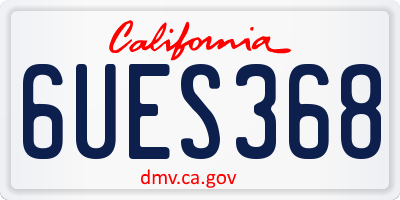 CA license plate 6UES368