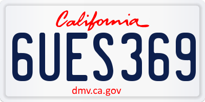 CA license plate 6UES369