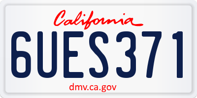 CA license plate 6UES371