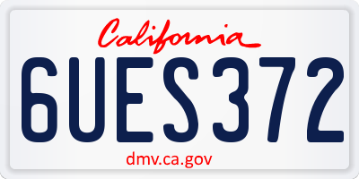 CA license plate 6UES372