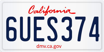 CA license plate 6UES374