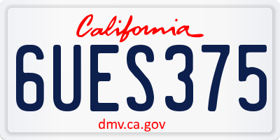 CA license plate 6UES375