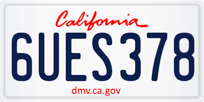CA license plate 6UES378