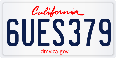 CA license plate 6UES379