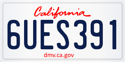 CA license plate 6UES391