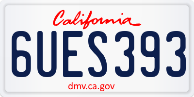CA license plate 6UES393