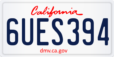CA license plate 6UES394