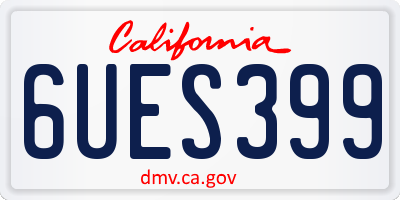 CA license plate 6UES399
