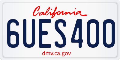 CA license plate 6UES400