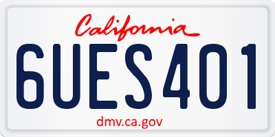 CA license plate 6UES401