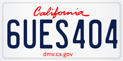 CA license plate 6UES404