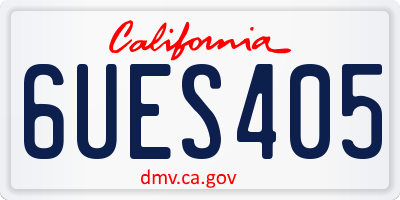 CA license plate 6UES405