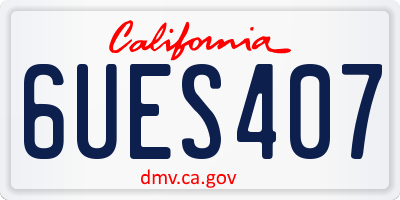 CA license plate 6UES407